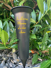 Load image into Gallery viewer, Memorial Plastic Black Flower Vase Grave Crem Spike Vase Pot Remembrance Tribute