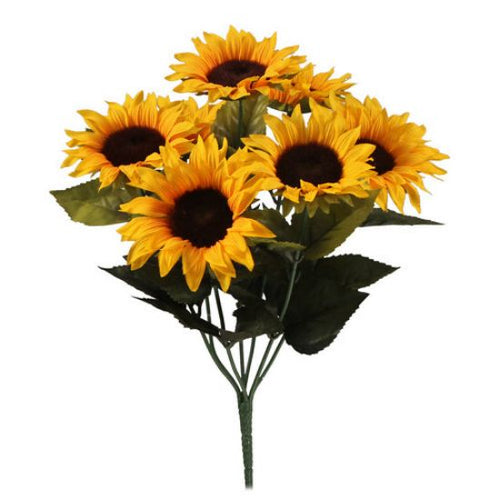 41cm Artificial Sunflower Bunch - 7 Heads