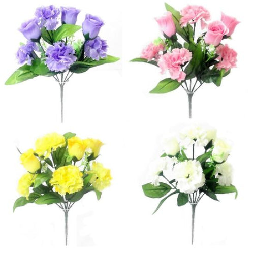 48 X 34cm Rosebud and Carnation Bush - Assorted Colours - Full Box