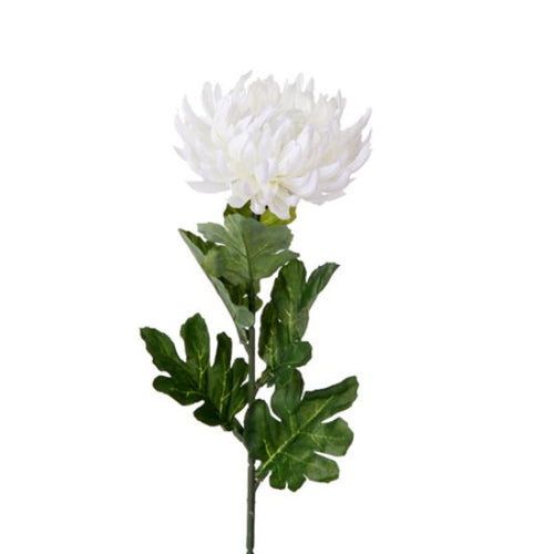 65cm Ivory Large Chrysanthemum Single Stem -  Artificial Flower