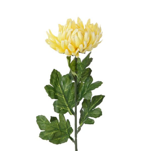 65cm Yellow Large Chrysanthemum Single Stem -  Artificial Flower