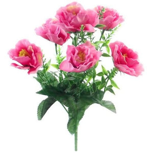 31cm Pink Mini Peony Bush with Foliage