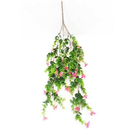 60cm Plastic Trailing Flowering Bush Pink - Artificial