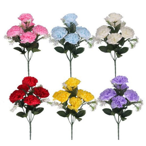 48 X 32cm Carnation Bush with Gyp - Assorted Colours - Full Box