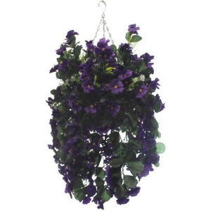 10" Nasturtium Hanging Basket Purple - Artificial Flower