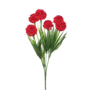 36cm Red Ball Mum Bush with Grass