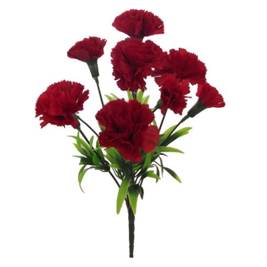 31cm Red Carnation Bunch