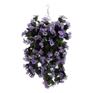 10" Nasturtium Hanging Basket Lilac - Artificial Flower