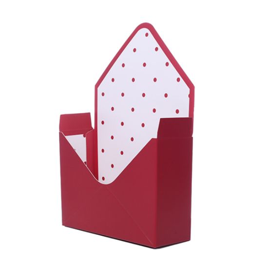 23cm Cardboard Envelope - Red/White Polka Dots