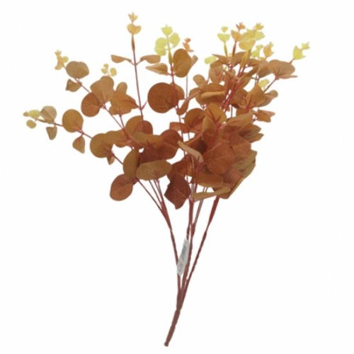 50cm Eucalyptus Bush Orange Brown - Greenery Autumn Foliage