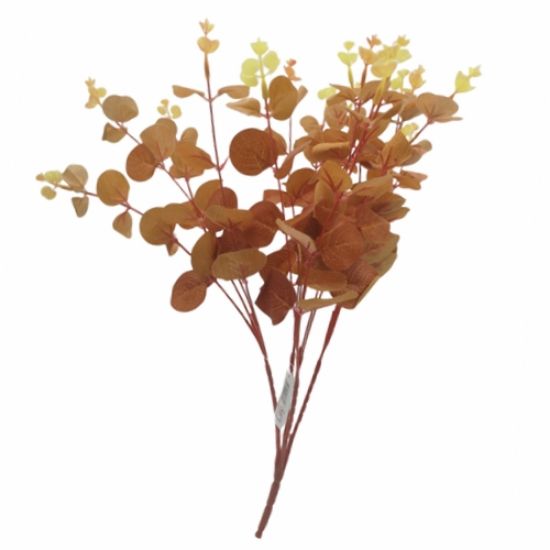 50cm Eucalyptus Bush Orange Brown - Greenery Autumn Foliage