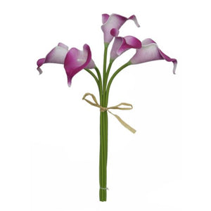 35cm Cerise/White Calla Lily Bundle (5 Stems)