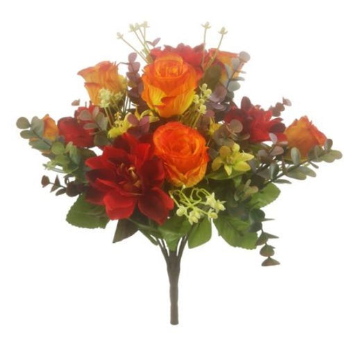 40cm Large Deluxe Autumnal Bunch - Dahlia Rosebud and Eucalyptus Mix