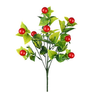 33cm Red Berry Bush - Christmas Artificial