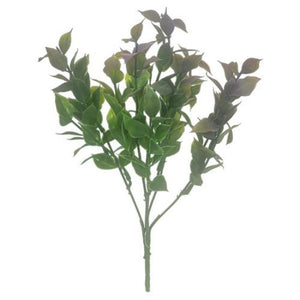 32cm Purple Plastic Ruscus Bush