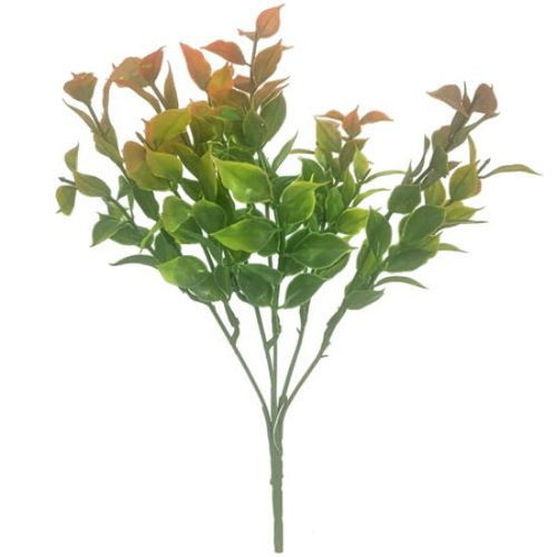 32cm Red/Brown Plastic Ruscus Bush