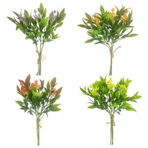 36 x 32cm Plastic Foliage Bush- Assorted - FULL BOX