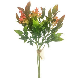 32cm Red Plastic Foliage Bush