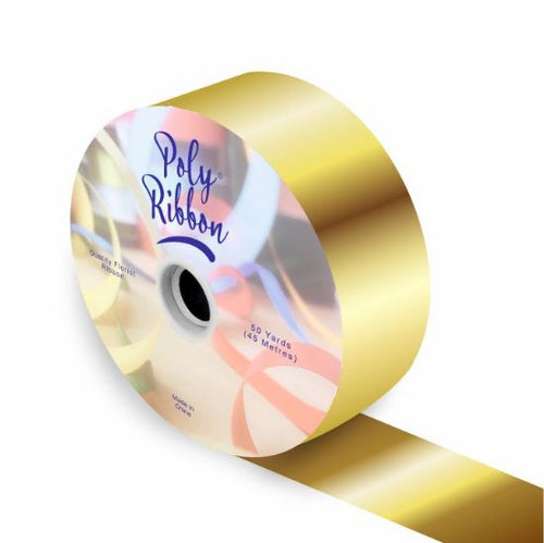 50mm Metallic Gold Polypropylene Ribbon (50 Yards)