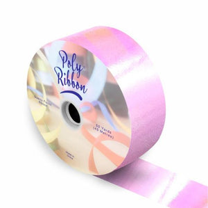 50mm Iridescent Light Pink Polypropylene Ribbon (50 Yards)