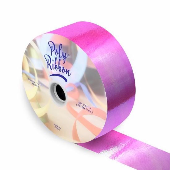 50mm Iridescent Pink Polypropylene Ribbon (50 Yards)