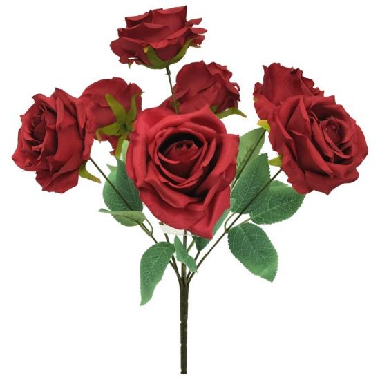 43cm Red Rose Bunch - 7 Heads