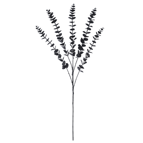 86cm Large Black Glossy Glitter Eucalyptus Spray - Christmas Xmas Artificial (XB33)