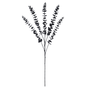 86cm Large Black Glossy Glitter Eucalyptus Spray - Christmas Xmas Artificial (XB33)
