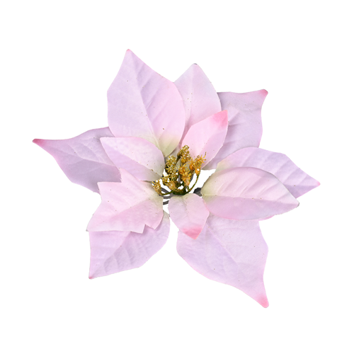 17cm Pink/Gold Poinsettia Heads - x 12 stems per bag - Artificial Single Stem - Christmas Wreath (XB12)
