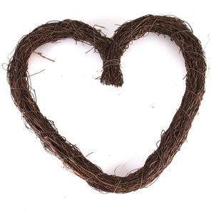 35cm x 34cm Natural Rattan Grape Vine Wicker Heart