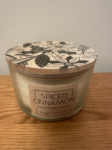FLASH SALE PRODUCT - Scented Cinnamon Glass Candle with Wooden Lid