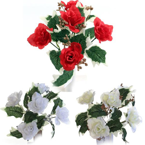 48 x 30cm Rose and Gyp Bunch - Red Ivory White - FULL BOX