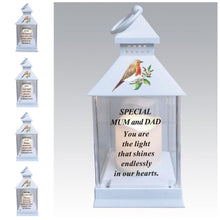 Load image into Gallery viewer, Memorial Light Up Christmas Lantern - Robin Candle Graveside Memory Remembrance