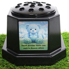 Load image into Gallery viewer, Memorial Grave Flower Pot Vase Hex Graveside Black Insert - INCLUDES FREE STICKER