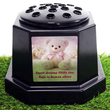 Load image into Gallery viewer, Memorial Grave Flower Pot Vase Hex Graveside Black Insert - INCLUDES FREE STICKER