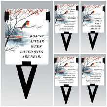 Load image into Gallery viewer, Laminated Plastic Christmas Card and Holder - Memorial Robin