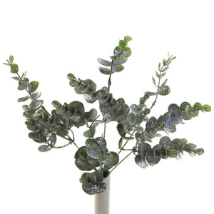 48 x 36cm Plastic Eucalyptus Bunch - Mixed Silver Frosted - Full Box