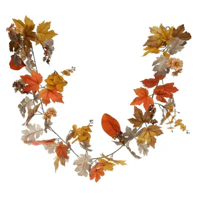 180cm Glamis Autumn Mix Garland Orange