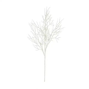 65cm White Glitter Twig Branch - Christmas Xmas Artificial Greenery