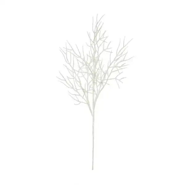 65cm White Glitter Twig Branch - Christmas Xmas Artificial Greenery