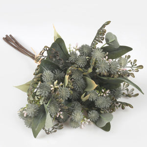 40cm Green Deluxe Autumnal Dried Look Thistle Bouquet Bunch