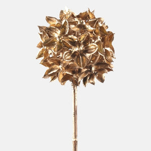 65cm Large Gold Metallic Flowering Onion Single Stem - Christmas Xmas Artificial