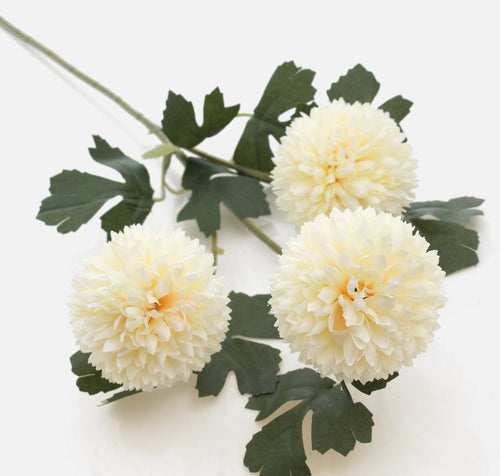 66cm Ivory Chrysanthemum Single Stem -  Artificial Flower