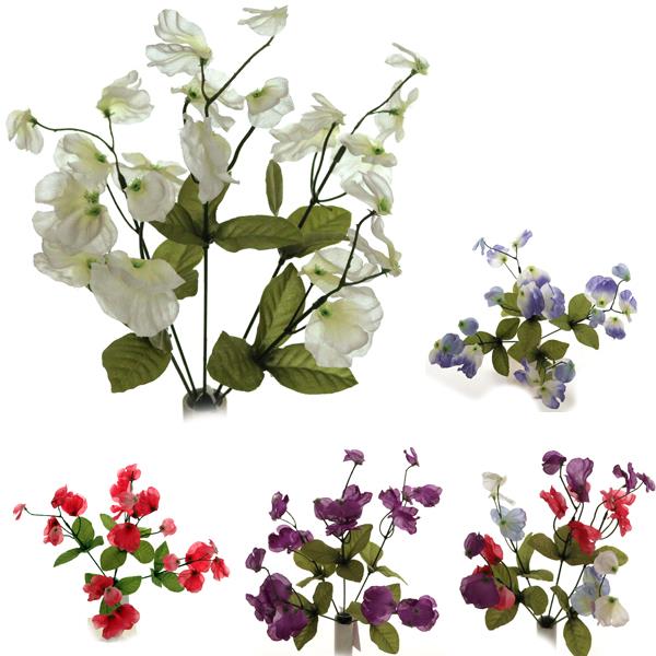 38cm Sweetpea Bush- Artificial Silk Flower