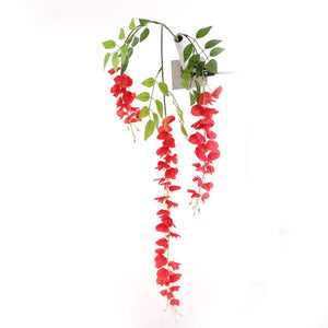 105cm Red Trailing Wisteria Spray - Artificial Single Stem