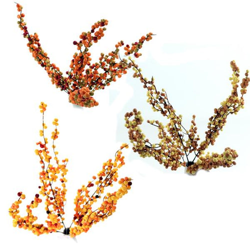 45cm Autumn Mixed Berry Spray - Red Orange Yellow
