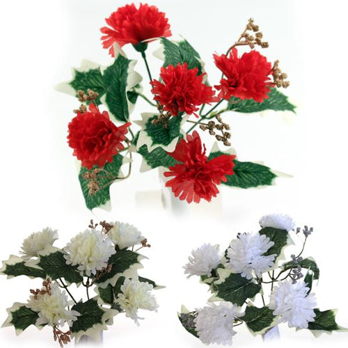 48 x 30cm Carnation and Gyp Bunch - Red Ivory White - FULL BOX