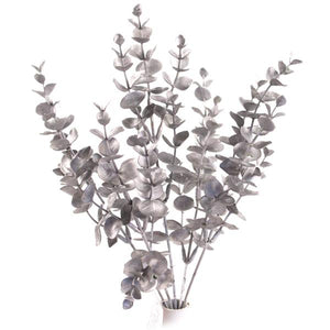 35cm Silver Eucalyptus Bush - 5 Stems - Christmas Artificial