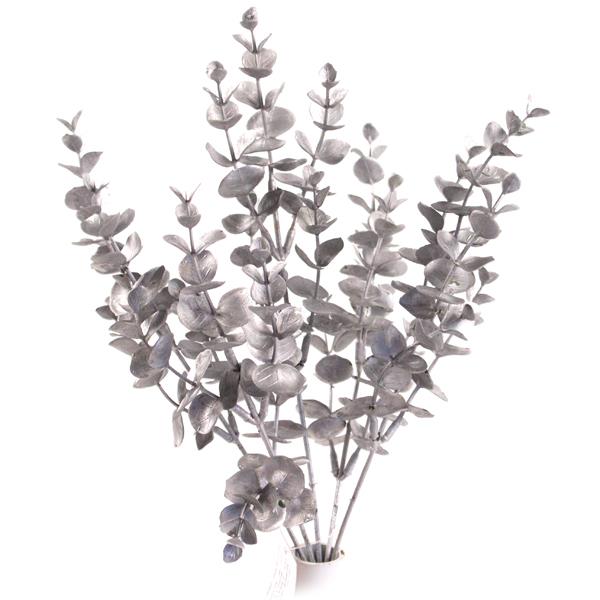 35cm Silver Eucalyptus Bush - 5 Stems - Christmas Artificial