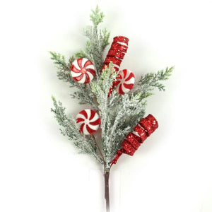 43cm Artificial Spruce Candy and Twist Spray - Christmas Wreath Decoration